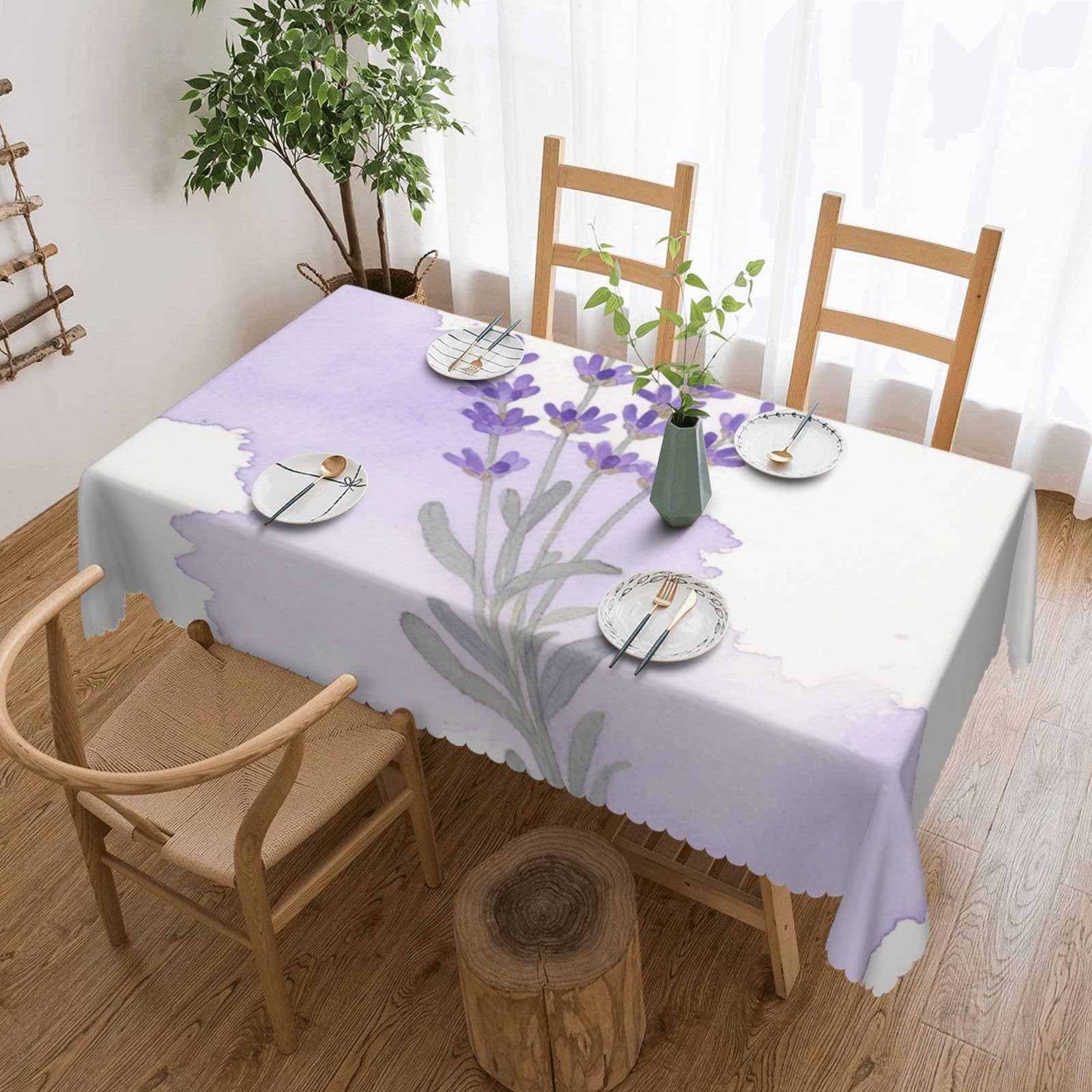 FekiLoot Rectangle Tablecloth 54 X 72 Inch, Classic Stain ‎Resistant Table Cloth Reusable Washable Table Cover Watercolor Flower Tabletop Decor for Kitchen Dining Party Indoor Outdoor Use