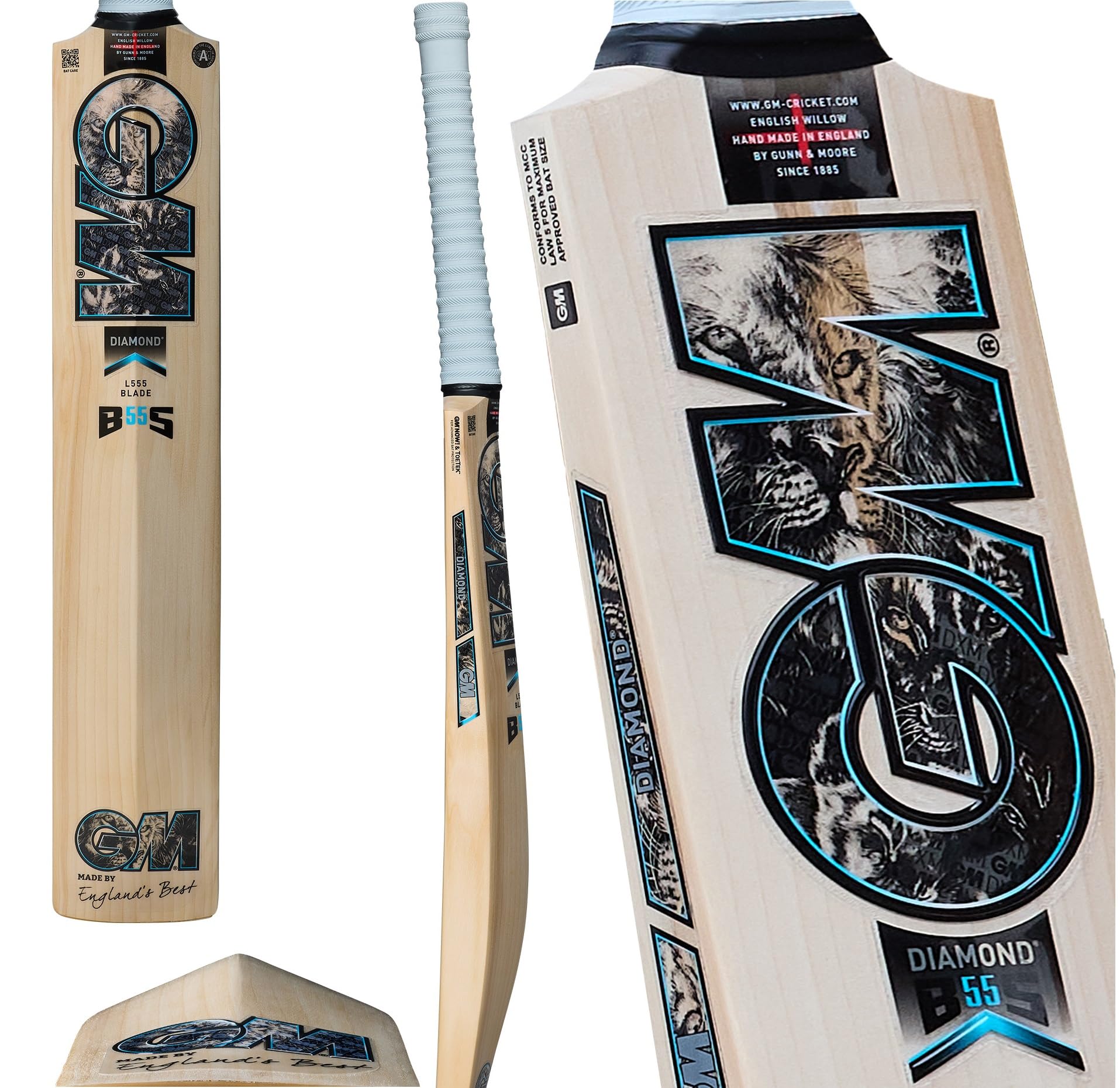 gm Chrome Signature/707 mazza da cricket in salice inglese (free extra GM bat grip, GM bat tape) 2017 Edition