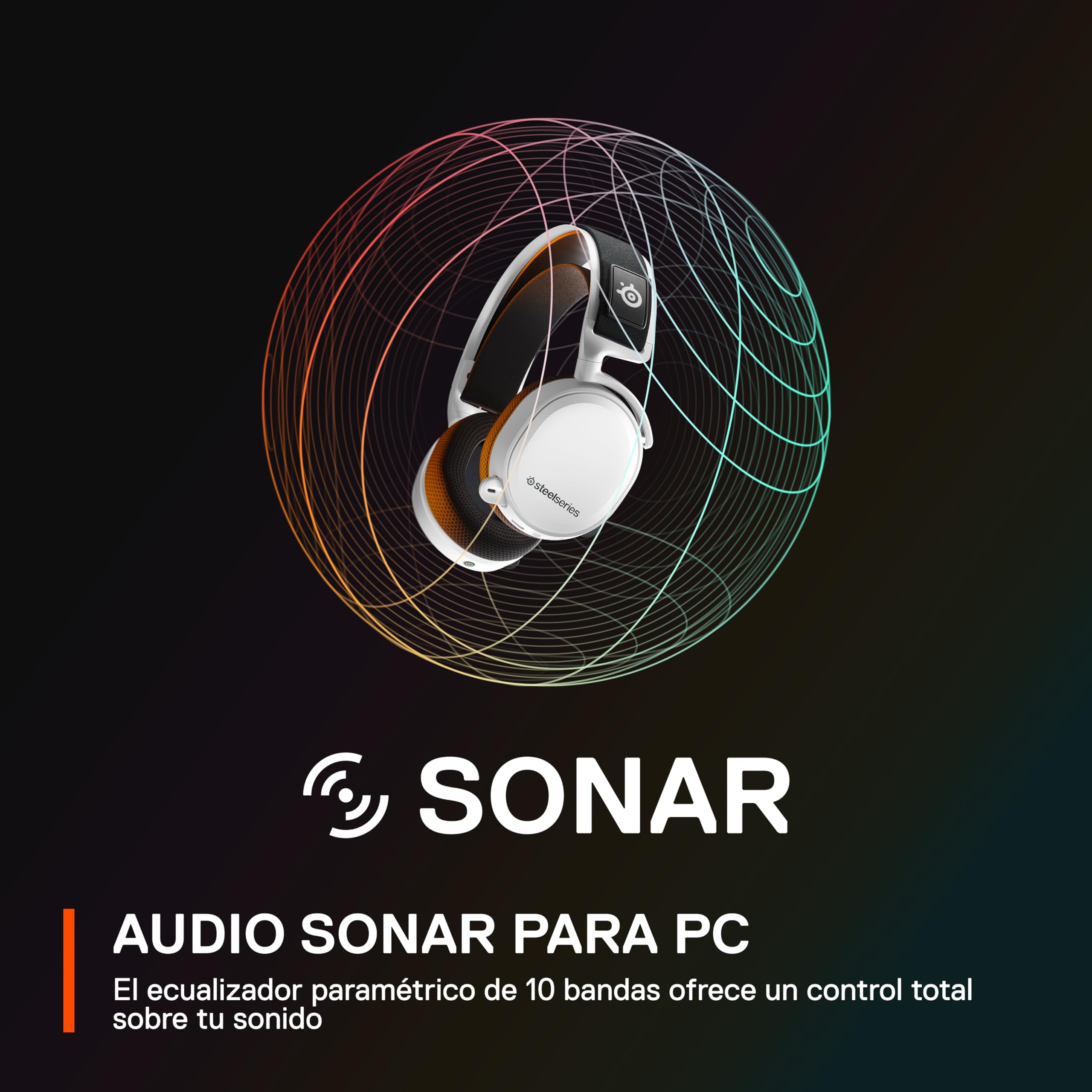 SteelSeries Arctis 7+ - Wireless auriculares gaming - 2,4 GHz sin pérdidas - Batería con 30 horas de autonomía - Para PC, PS5, PS4, Mac, Android y Switch - Blanco