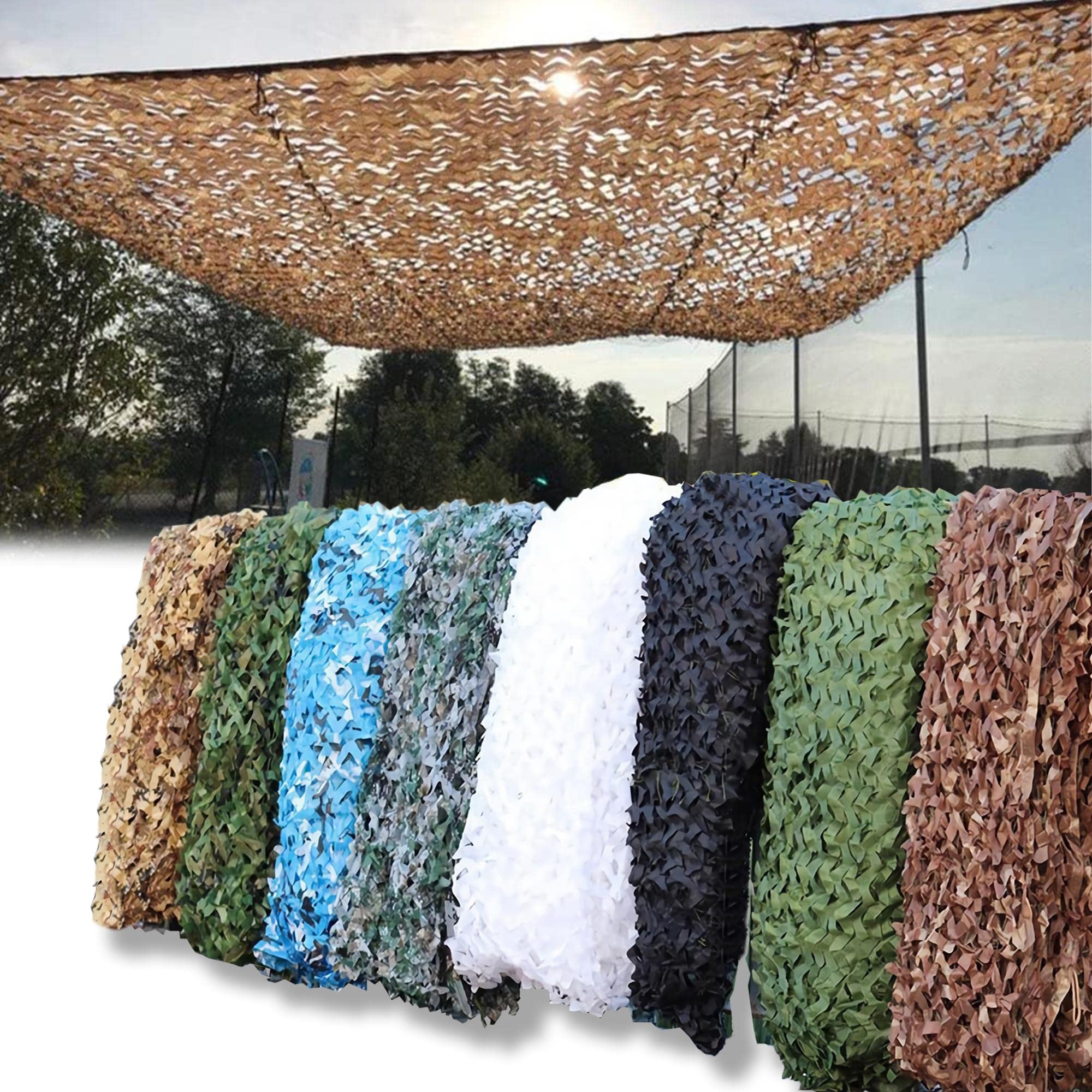 AMXFS Camouflage Netsun sail 2x10m - Desert camouflage sun protection nets Party decoration camouflage sun protection Net Privacy Cover Customizable Car Covers Woodland Army — image 1