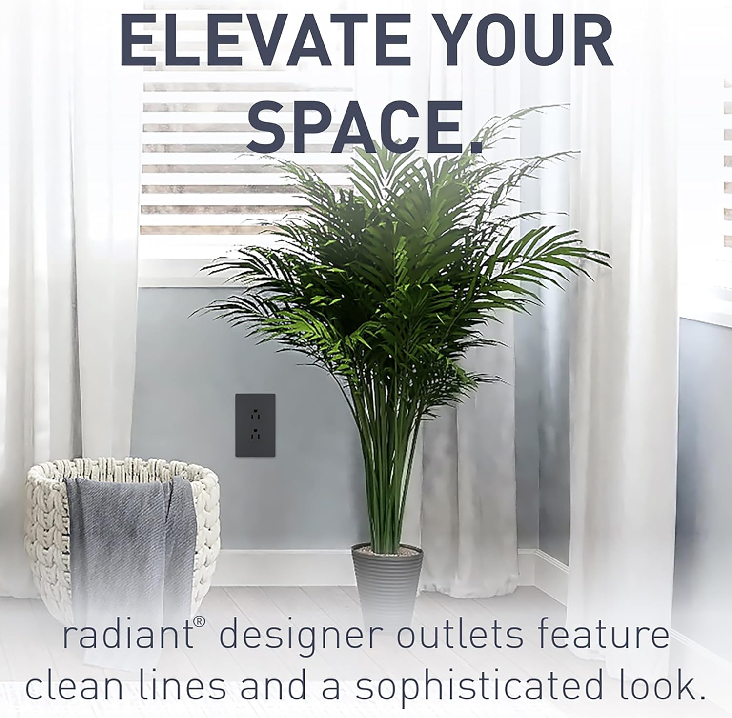 White Tamper-Resistant Duplex Outlet with Thermoplastic Faceplate