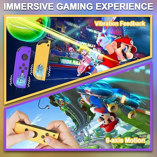 Vista 2 de YU33 Joypad for Nintendo Switch Controller, Left Right Wireless Joypad Controllers Compatible With SwitchSwitch LITE, OrangePurple Joy-Pad for