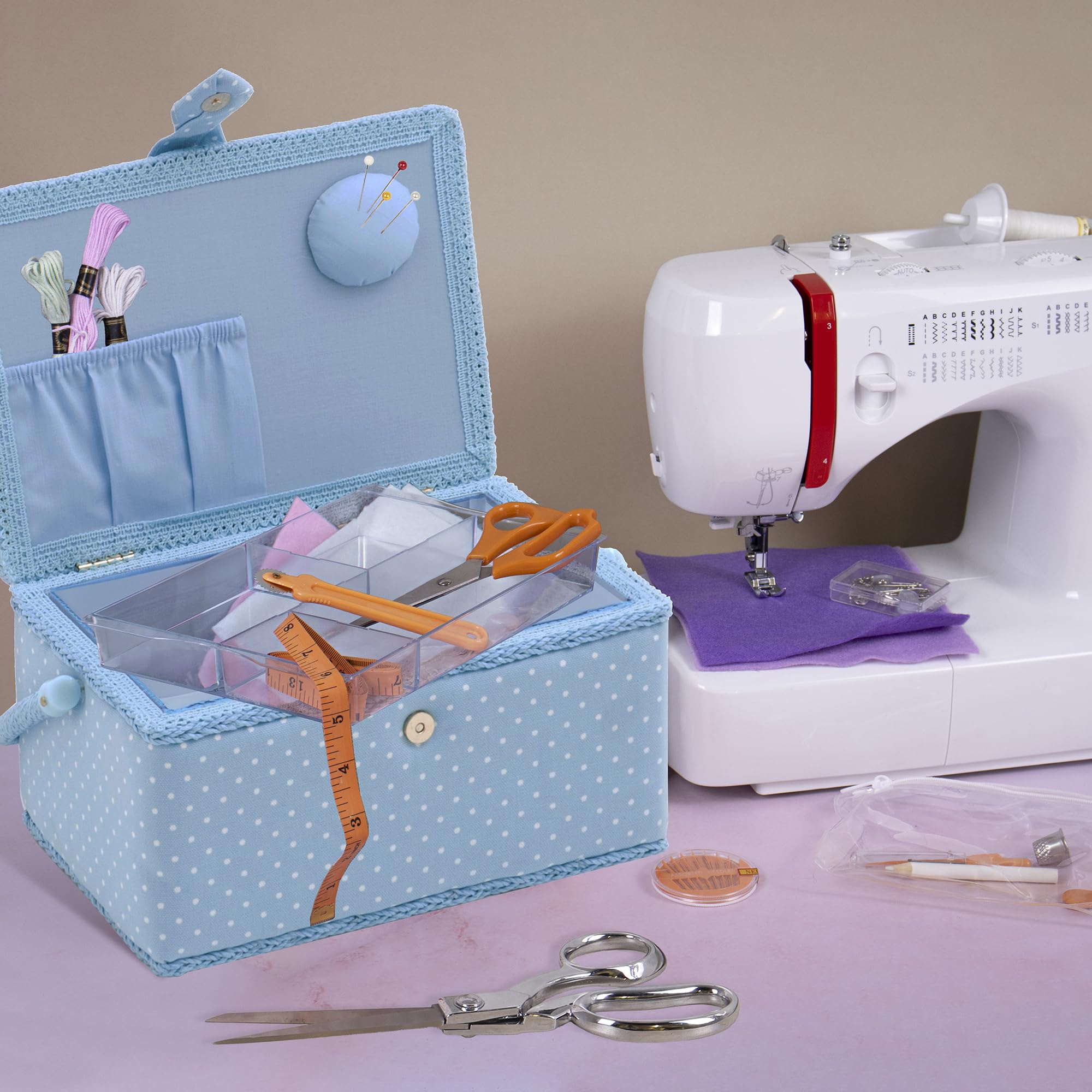 Boite A Couture Vide Hobby Gift Exclusive Boîte à Couture De Taille Moyenne, Boîte De Rangement Pour Travaux Manuels, Bac Boite à Couture Vide