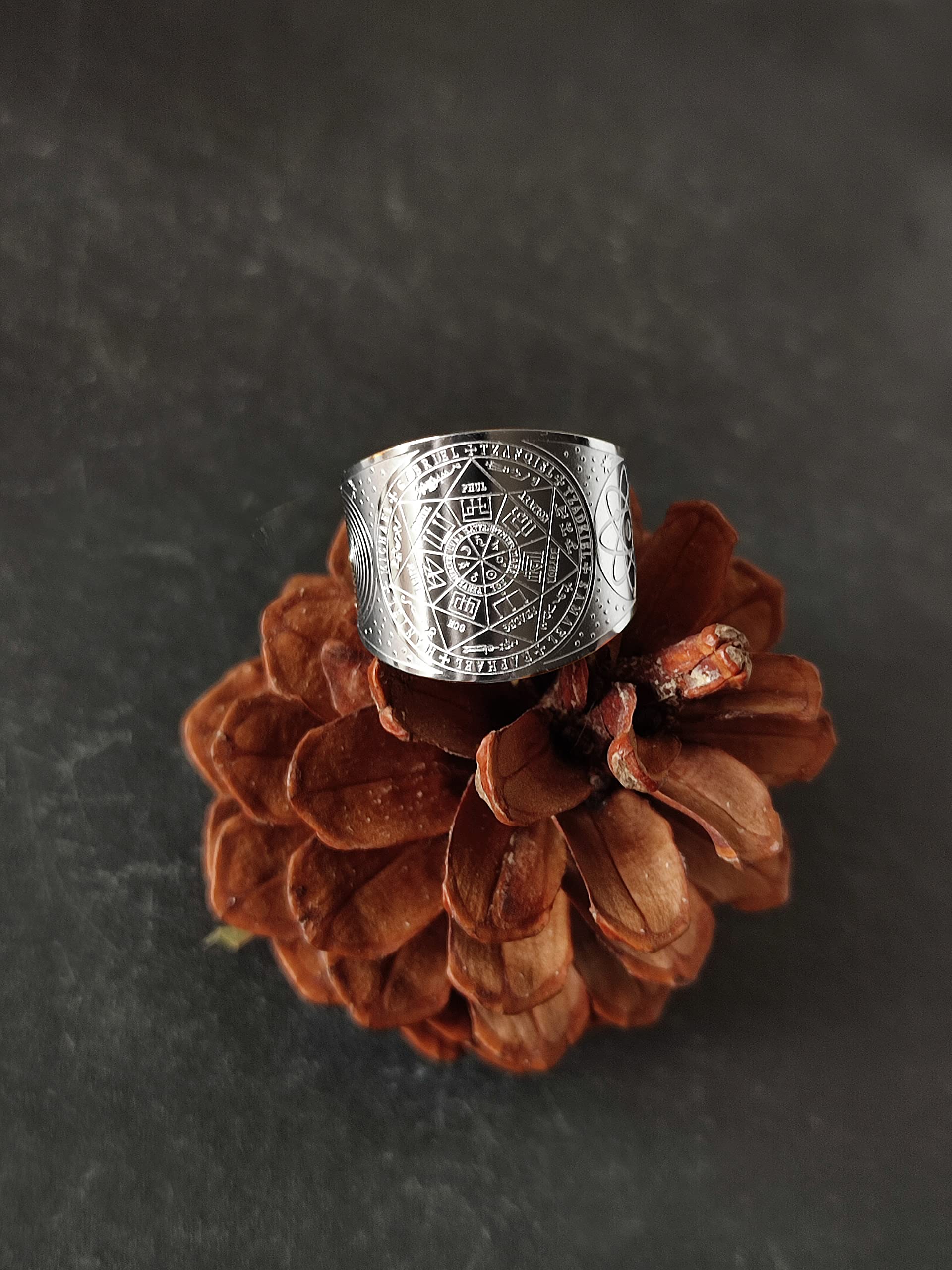 Simboliks Arcangeles Anillo siete Arcángeles Ajustable Sigilo Sello de Salomón Incienso Ángeles Fragancia Angeles 7 Arcángeles joyería espiritual protección divina joyería de los arcángeles