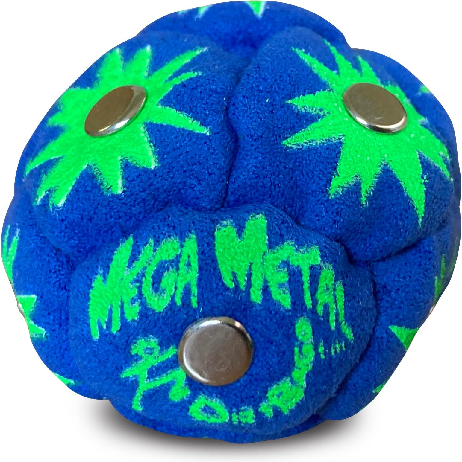 DIRTBAG Mega Metal Footbag, Handmade Footbags, Flying Clipper Original Design, Steel Pellet Blend, Bright Vivid Colors.