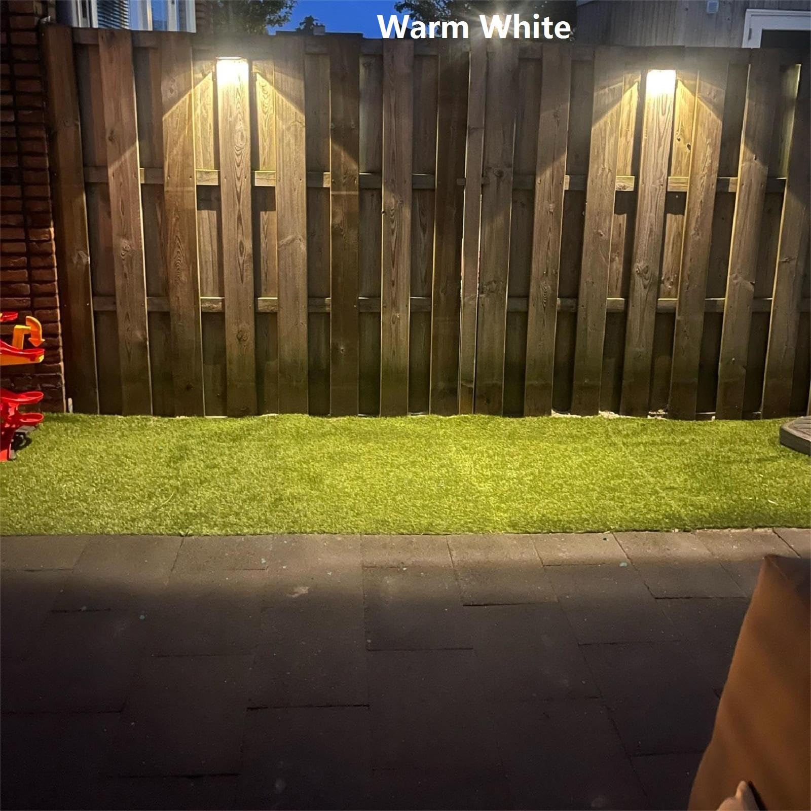 ASLIDECOR Solar Fence Lights with 2 Modes Warm White/Cold White,2 Pack Solar Wall Lamps Outdoor Waterproof Led for Deck, Step, Yard, Garden