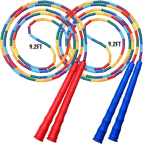 Cuerda de saltar doble holandesa larga de 16 pies, 1 paquete2 unidades, cuerda de saltar ajustable suave con cuentas para niños y adultos, lo disponible en Yaxa Guatemala