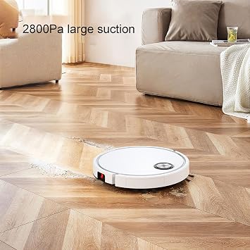 Intelligent Sweeping Robot, 2800Pa Large Suction, Thin Design, Automatic Cleaning, with Obstacle Recognition and Drop Sensor
