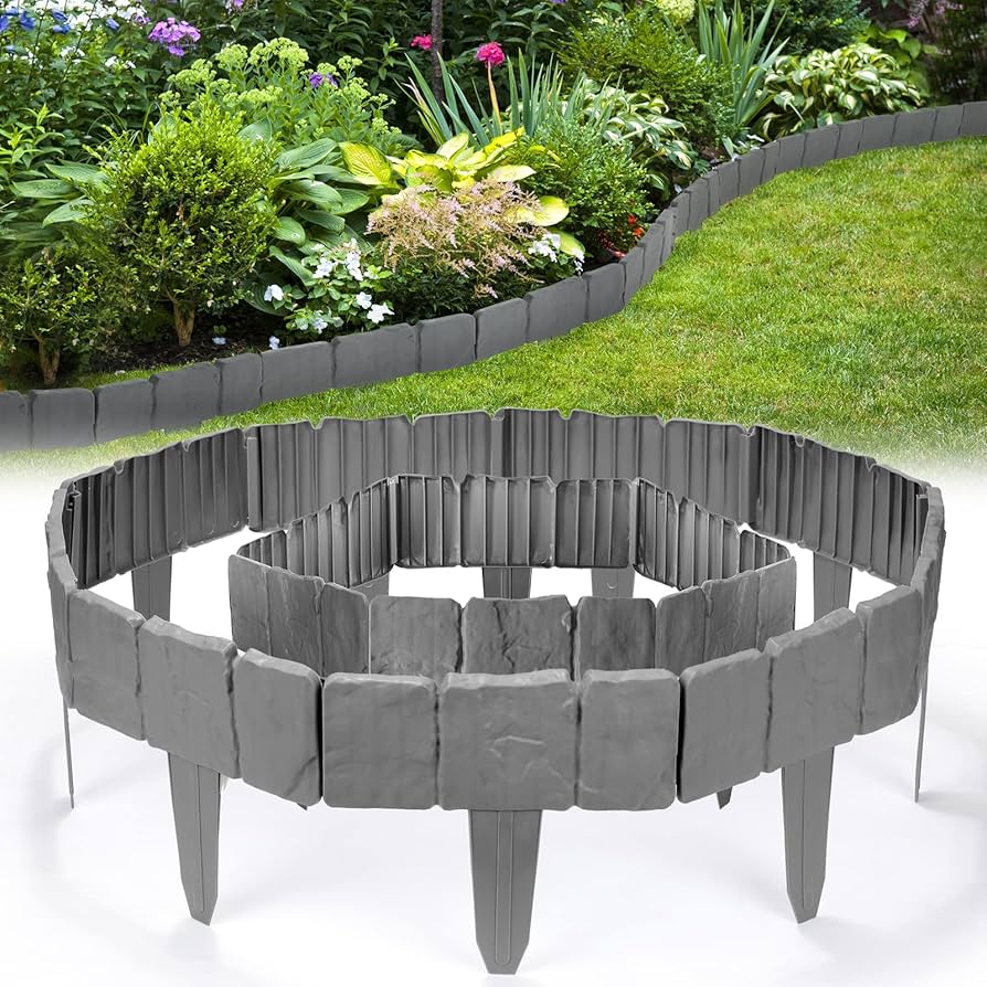 Amazon.com : 50 Pcs Garden Edging Borders Plastic Landscape