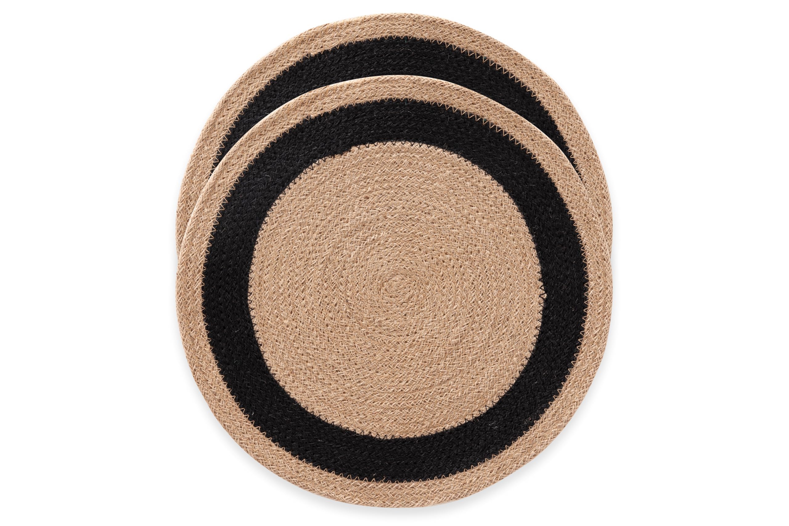 Gamusi Yulaya Round Placemats, Jute Placemat, Natural Handmade, 38 X 38 Cm, Pack Of 2