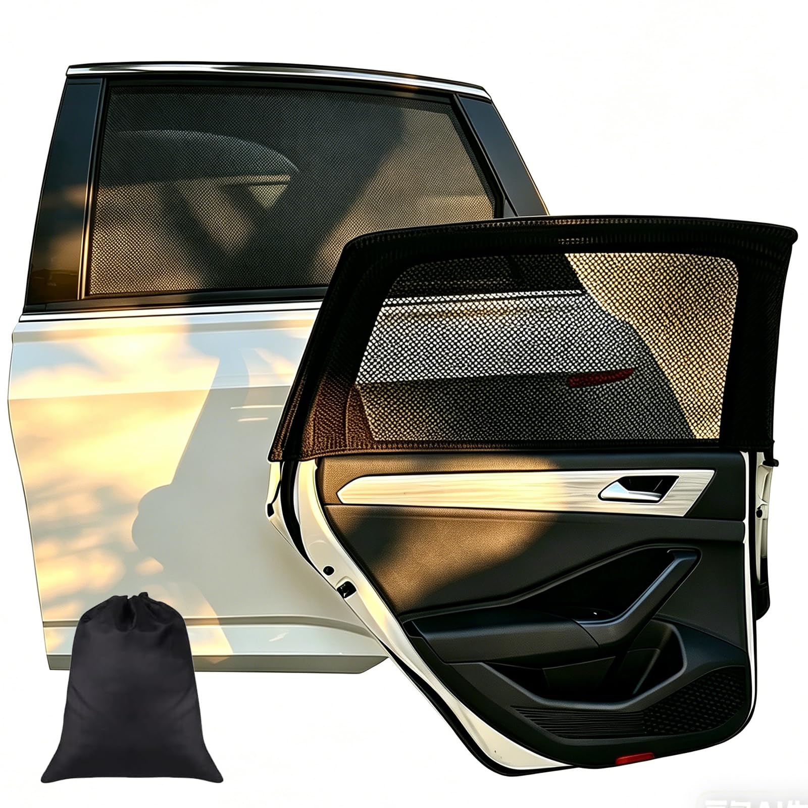 Car Window Shades Window Sun Shade For Kids 2 Pack Sunshade Mosquito UV Resistant Ideal For Travel & Camping Suitable For Adults Kids Pets
