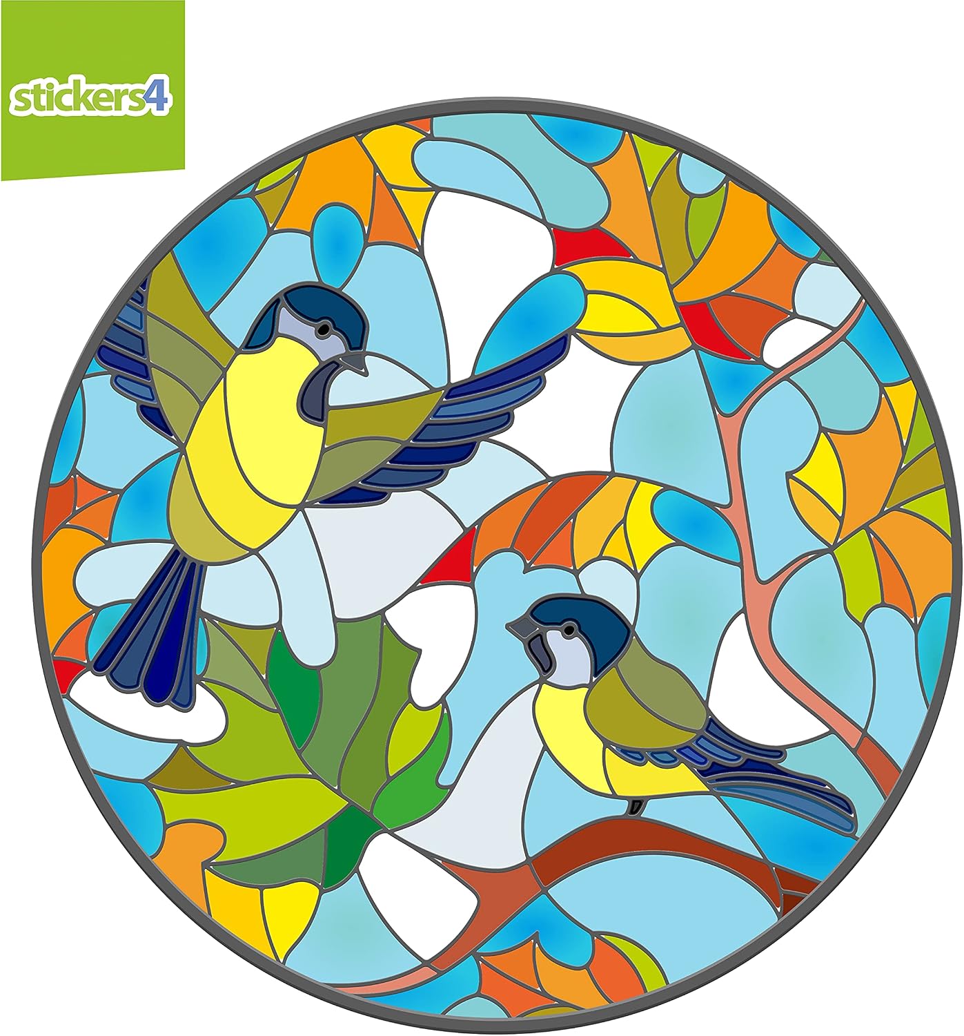 Large Stained Glass Effect Window Sticker - Beautiful Decorative 'Stained Glass' Effect Bird Suncatcher Decal to Apply to Windows - Image 4