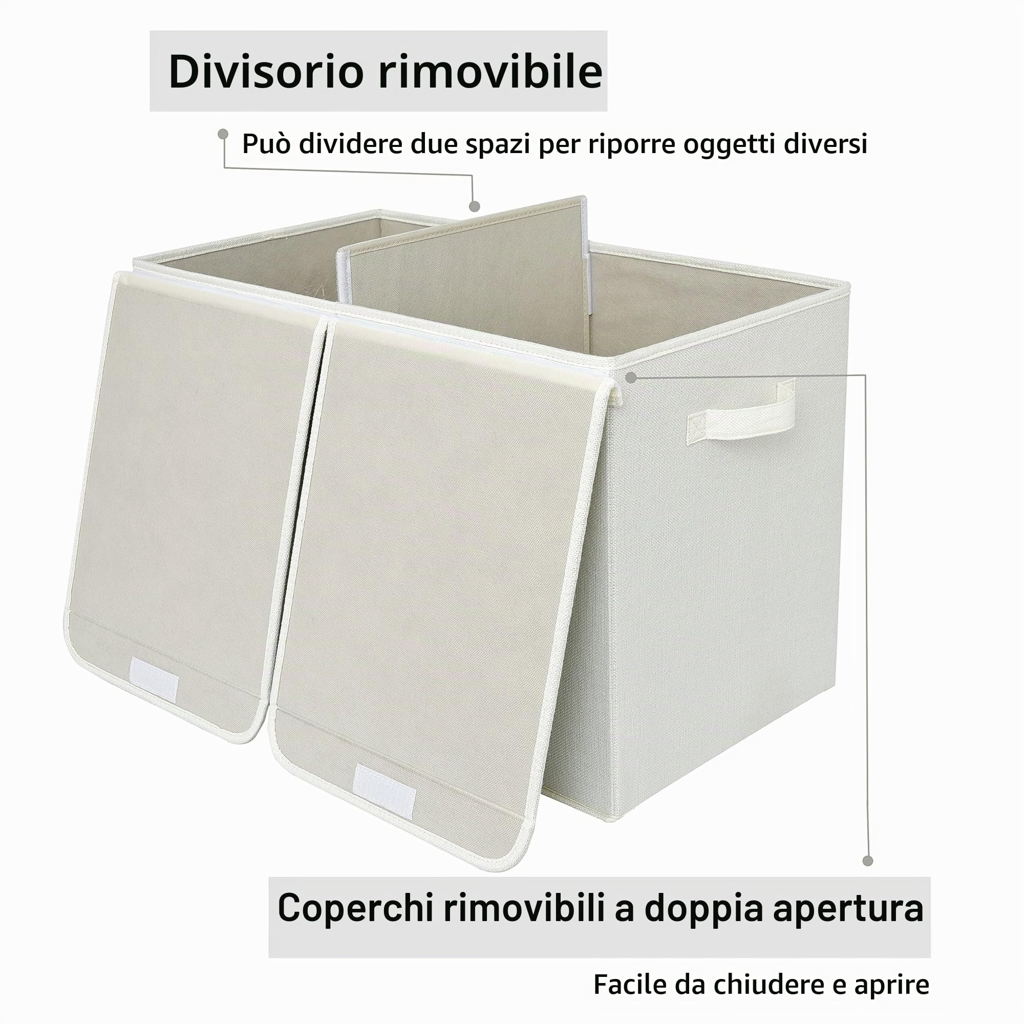 GRANNY SAYS Cesta porta giochi bambini, contenitore gioco, portare cassapanca - Bianco