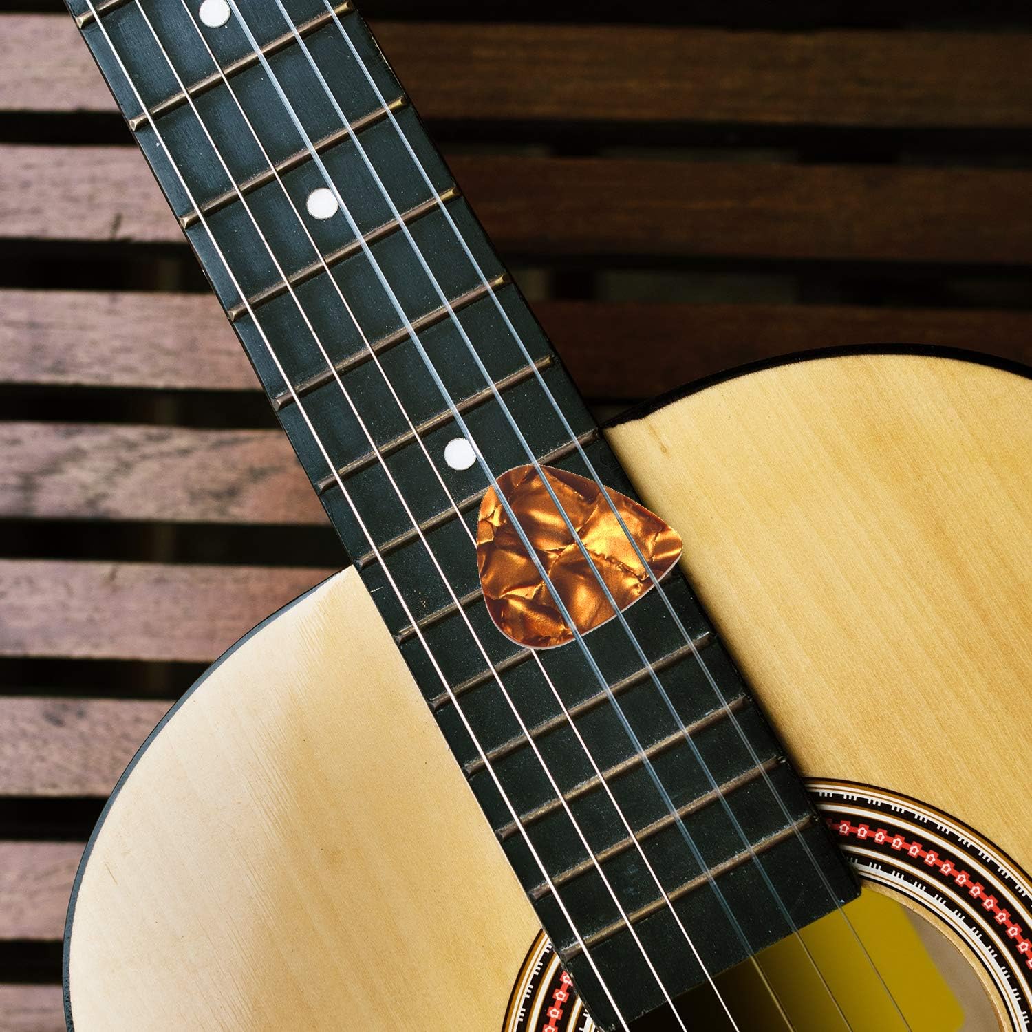 100 Plettri Per Chitarra Sottili 0,46 Mm - Colore Blu Perla, In Celluloide, Per Chitarra Acustica