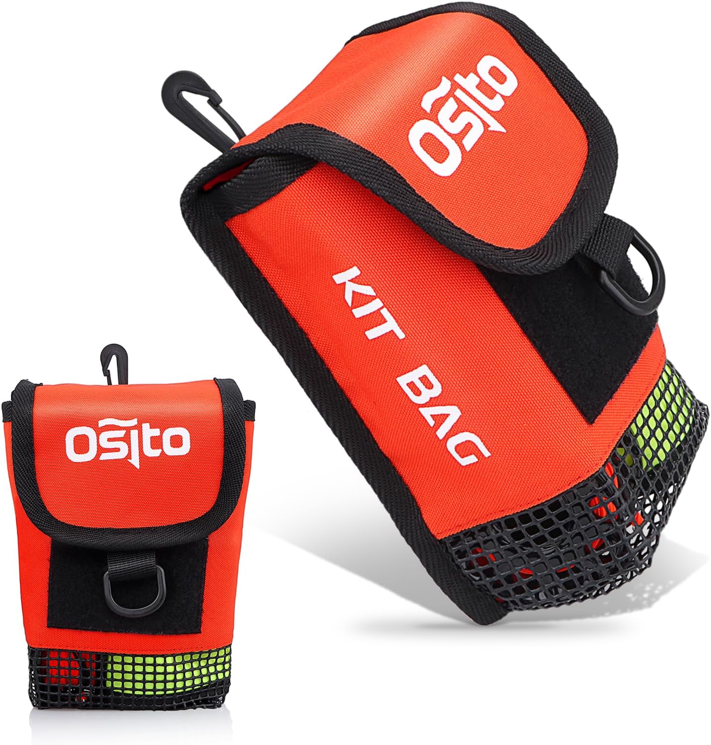 Scuba Mesh Gear Bag, Small Diving Gear Mesh Dry Pocket Carry Pouch With Swivel Clip, Hook & Loop Tape And D-Ring For Storing Safety Surface Marker Buoy, Finger Reel, Bolt Snap, Accessories