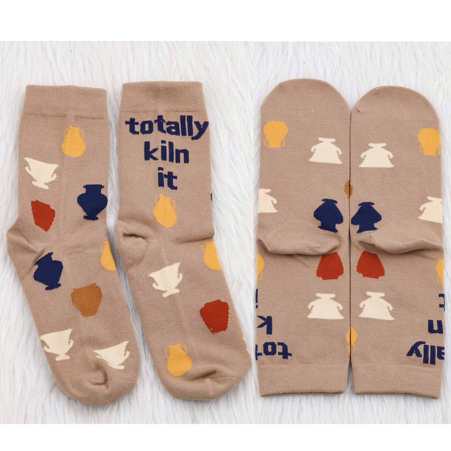 MBMSO Ceramic Artist Gifts 2 Pairs Totally Kiln It Pottery Socks for Pottery Lover and Ceramic Maker