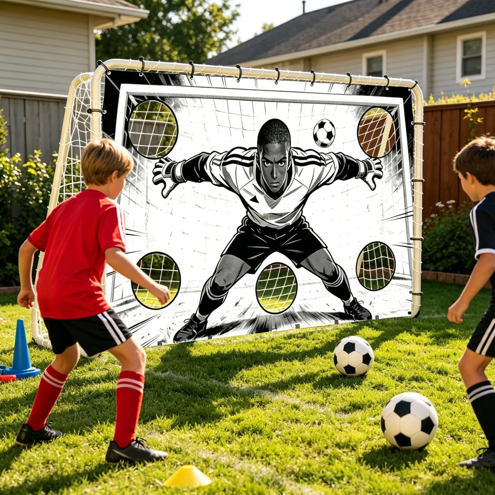 Fußball-Trainingsnetz, tragbare Fußball-Trainingshilfe, Fußball-Übungsausrüstung, für Damen, Herren, Teenager, Kinder, Schule, Heimkurs, Rasen, Spielplatz, Hinterhof, Outdoor