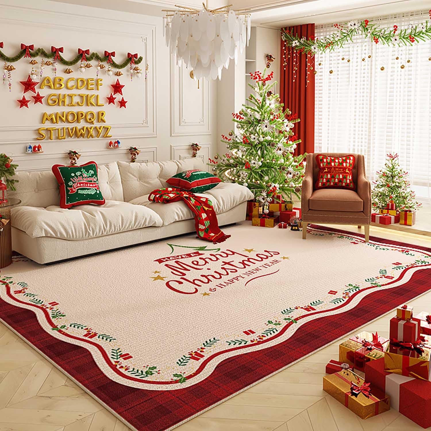 Alfombras Salon Modernas de Navidad,Alfombras Comedor Decorativa de Navidad,Alfombra Cocina Lavable Navideñas,Alfombras Entrada Casa Interior,Alfombras Grandes Antideslizante Navidad,80x160cm