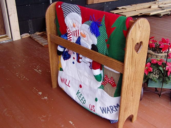 Quilt Rack Stand Hanging Shelf for the Floor Country Wooden