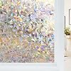 Haton Rainbow Window Film Window Stickers for Glass Privacy, Non-Adhesive Static Cling Removable Vinyl 3D Decorative Films Glass Coverings for Doors Anti-UV for Home Office 30x200cm
