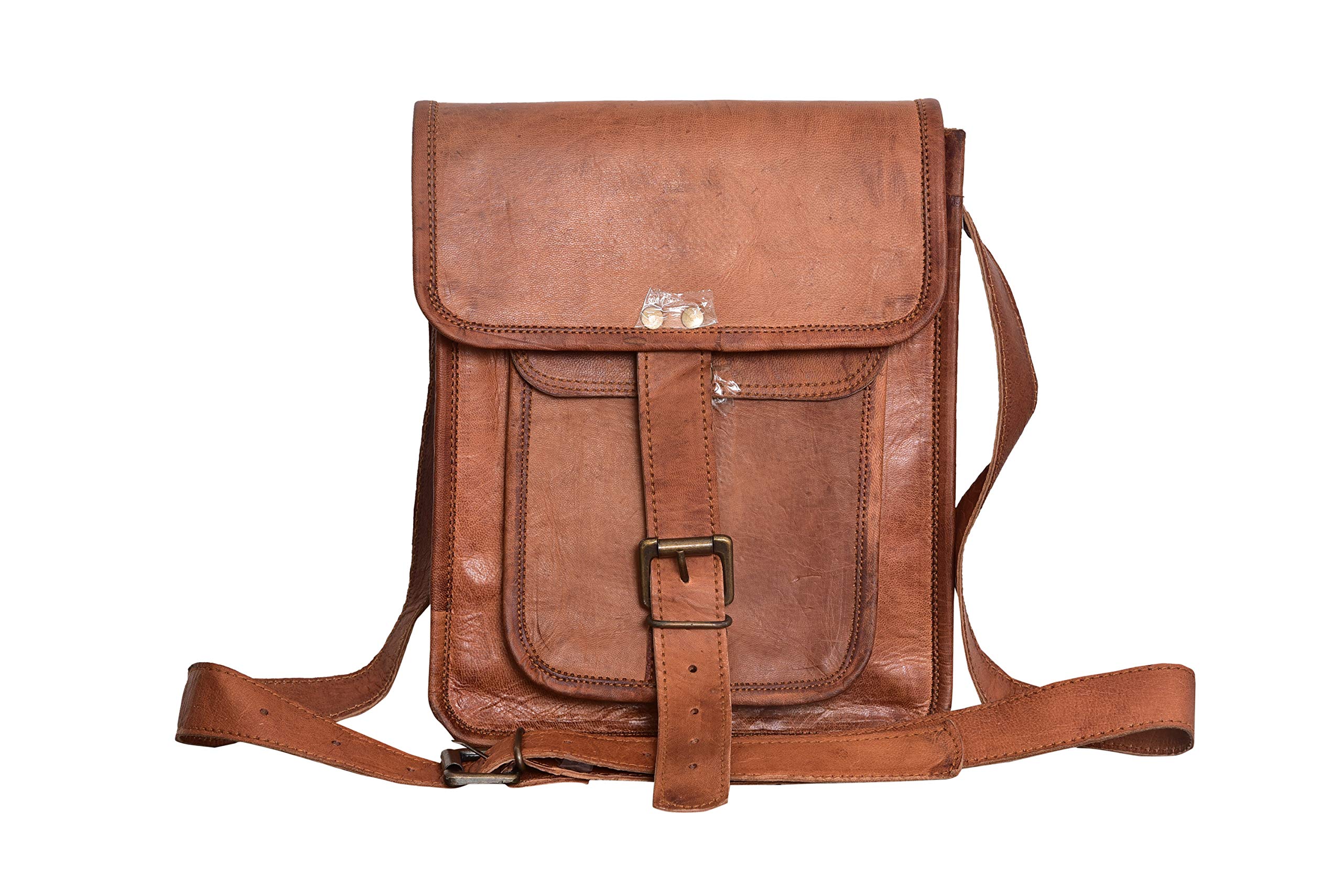 LLB Leather Arts Vintage Leather Crossbody Messenger Bag 11 Inch MacBook/Laptop Satchel Shoulder Bag Unisex