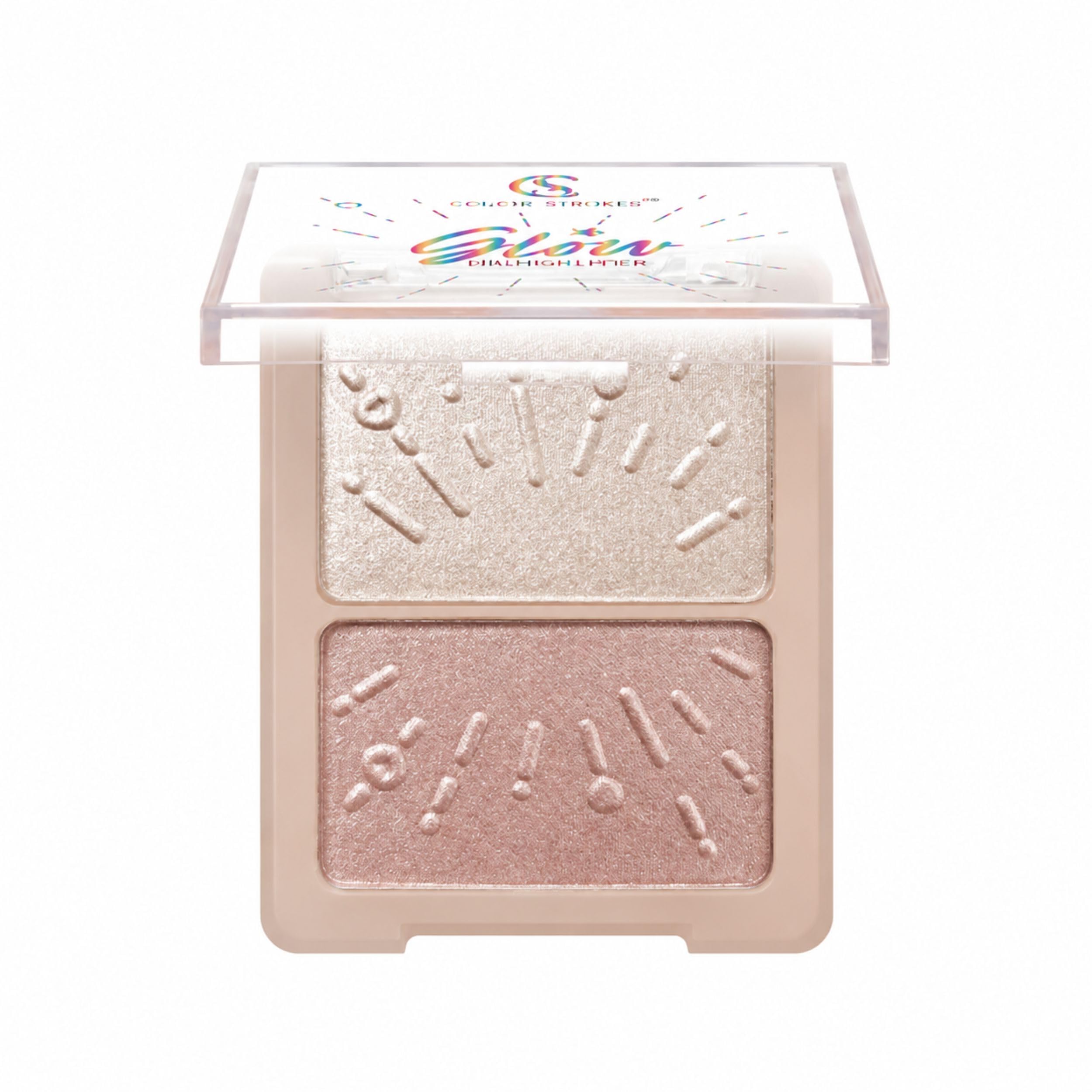 dual highlighter makeup 2-in-1 face illuminator with shimmer finish