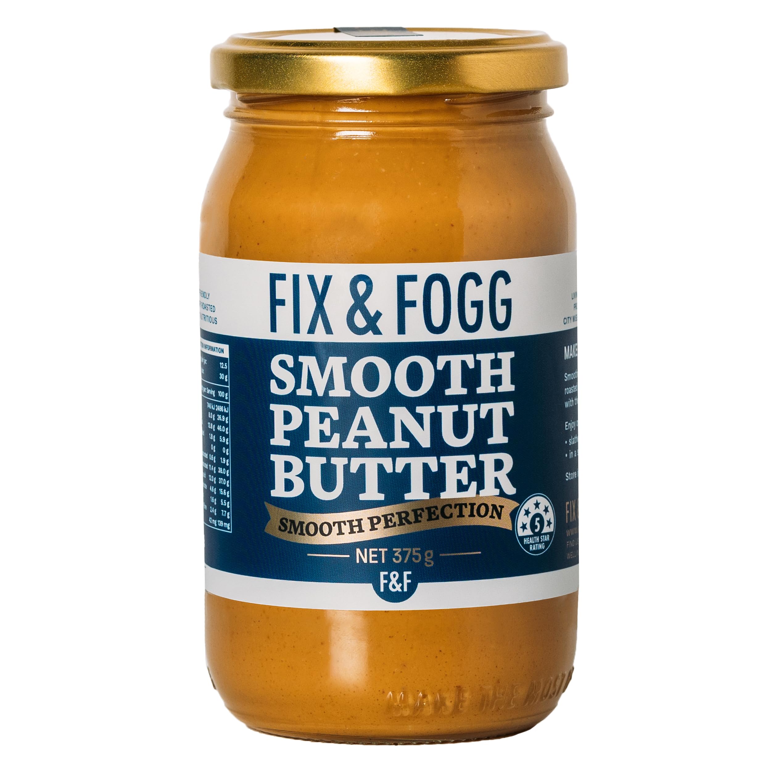 Homestyle Smooth Peanut Butter, Smooth Gourmet Peanut Spread, Keto and Vegan Friendly, No Sugar and Additives, Non-GMO, 13.2oz - Fix and Fogg