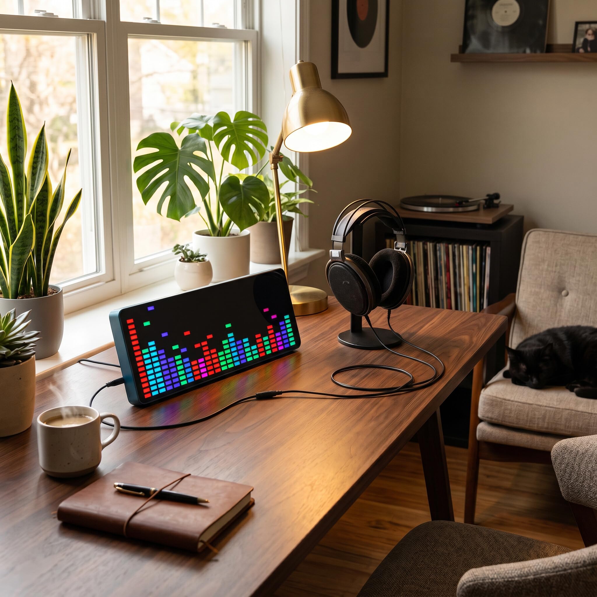 Pantalla de Espectro de Música, Equalizer Home Audio LED Light Spectrum Pickup 16x24 RGB