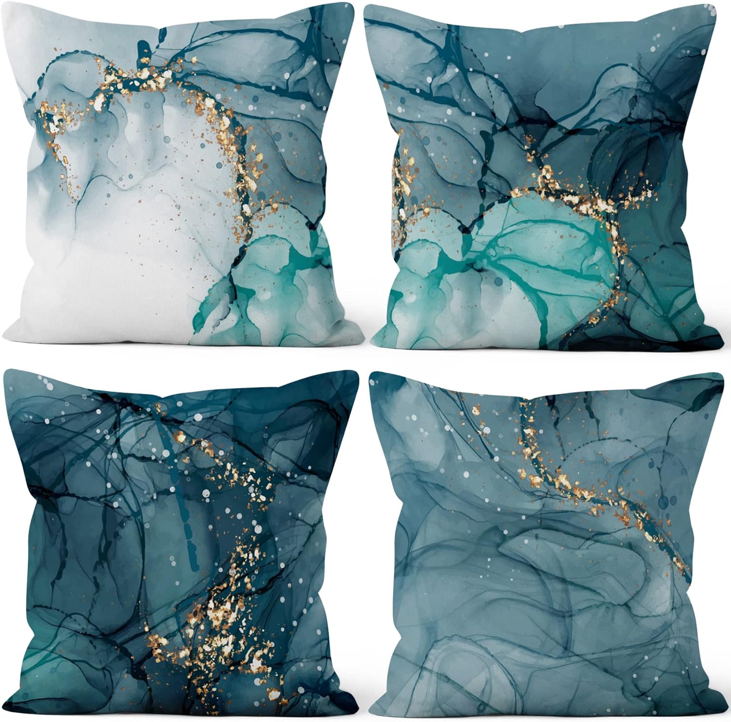 Teal And Gold Throw Pillows