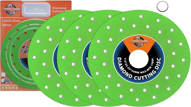 4-1/2 inch Tile Cutter Diamond Saw Blade for Angle Grinder Porcelain Ceramic Glass Marble Cutting Tools Grinding Disc Vacuum Brazing Tile Tools (3pcs)