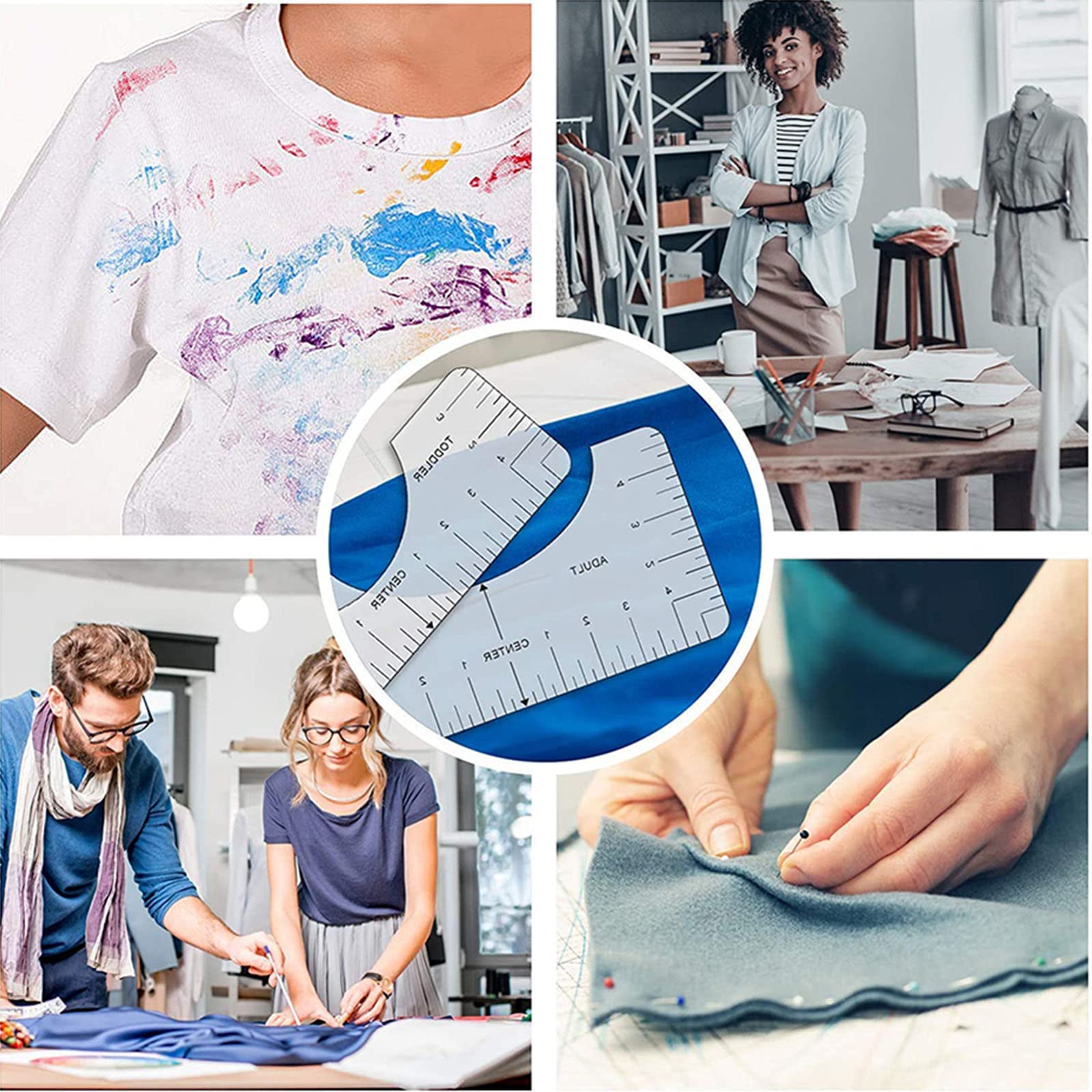 4 Stuks T-shirt Liniaal Gids,T-shirt Liniaal Gids voor Vinyl en