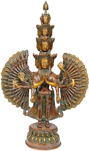 Exotic India ZDR22-Double-Chola The Thousand Arms of Avalokiteshvara Statue, Double Chola