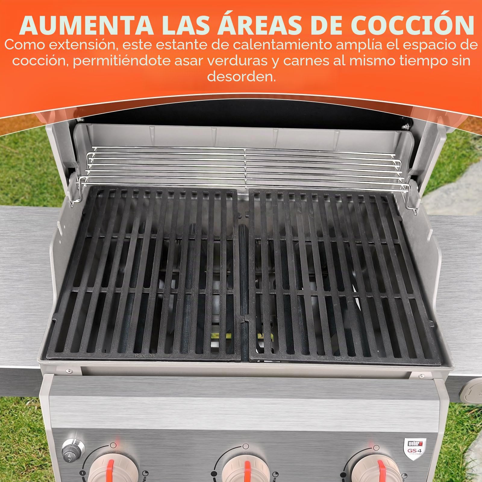 GFTIME 63.5CM Reemplazo de Parrillas de Calentamiento de Parrillas Reemplaza a Weber 7513, 7641 para Spirit 300 700 Series, Weber 900, Genesis Silver B/C, Gold B/C, Platinum I and II Gas Grills, 56CM