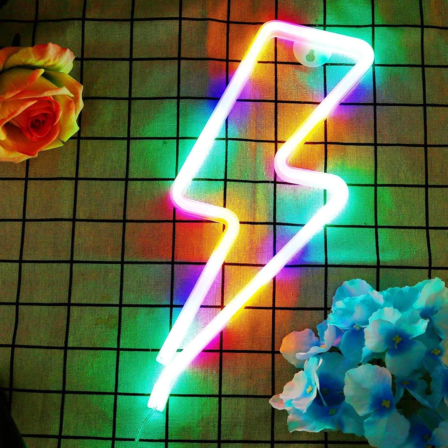 LED Neon Sign Night Light, Battery and USB Powered Signs Neon Lamp Decorative Neon Sign Wall Lamp (Lighting, Multi)