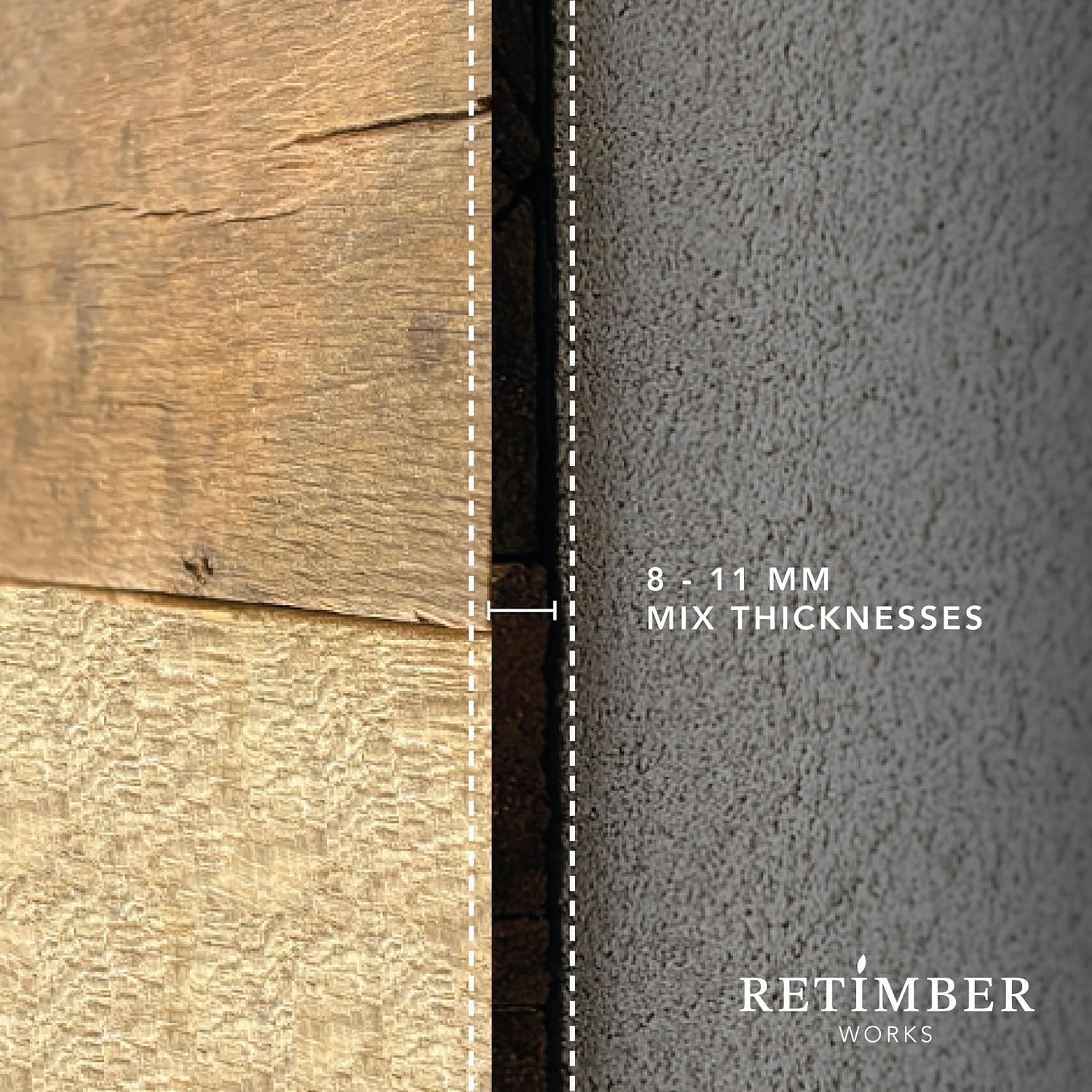 RETIMBER WORKS Sarajevo - Pannelli da parete rustici in legno di rovere riciclato, rivestimento murale per interni, effetto legno anticato, 0,8 m² per scatola