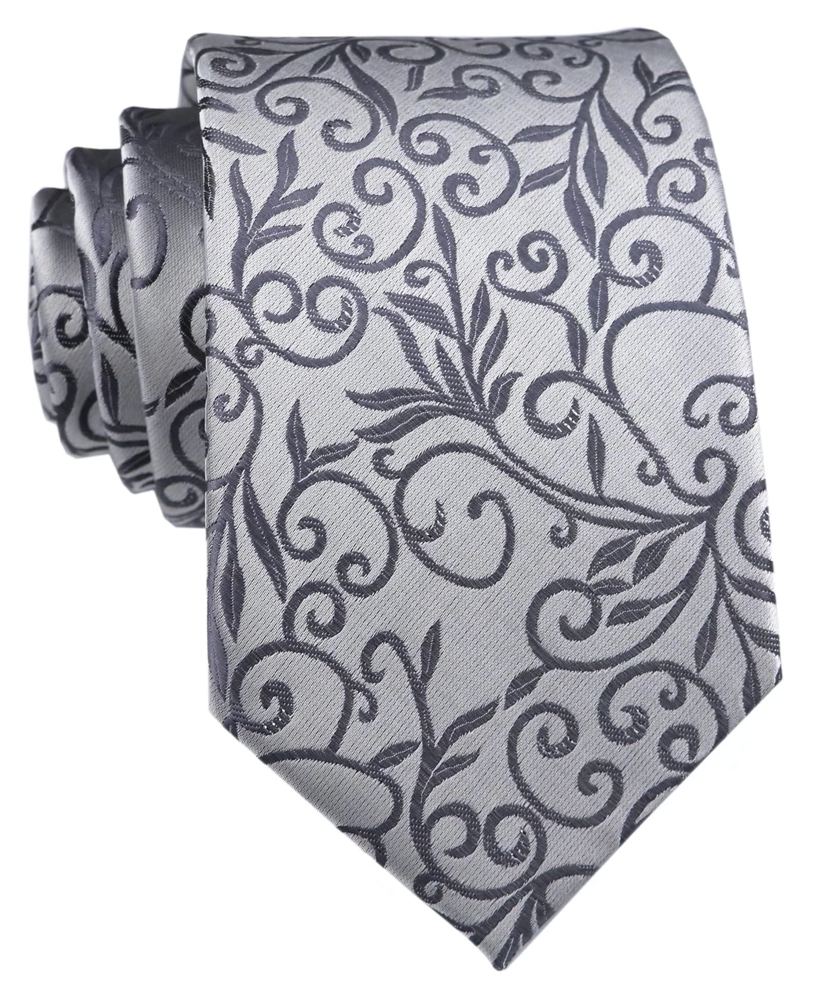Elfeves Men's Tie Cravat Jacquard Luxury Small Floral Pattern Wedding Necktie