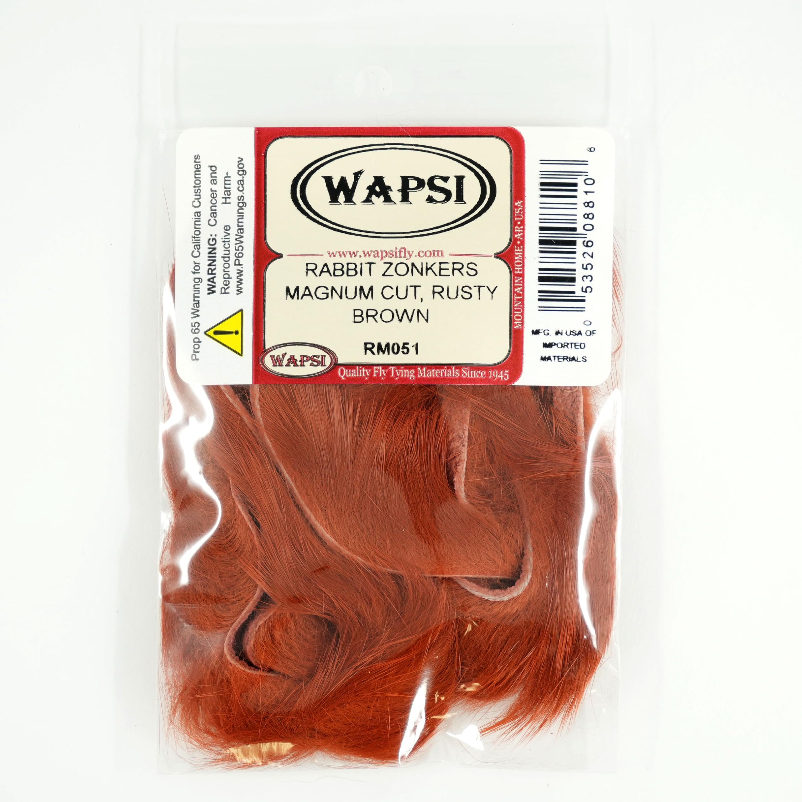 Rabbit Zonker Strips Magnum Cut, Rusty Brown