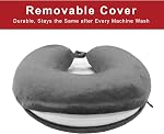 Premium Travel Pillow (Grey), Sleep with NO Neck Pain, Super Soft Memory Foam Neck Pillow Easy Washing with Removable Cover by My Perfect Dreams