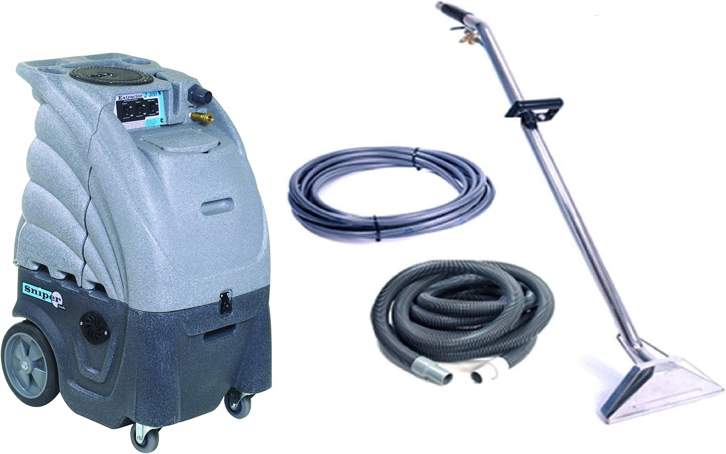 Extractor, Hot and Cold Water Carpet Cleaner, 80-2100-H Dual 2 Stage Vacuum Motor with a Commercial Sniper Industrial Product Bundle