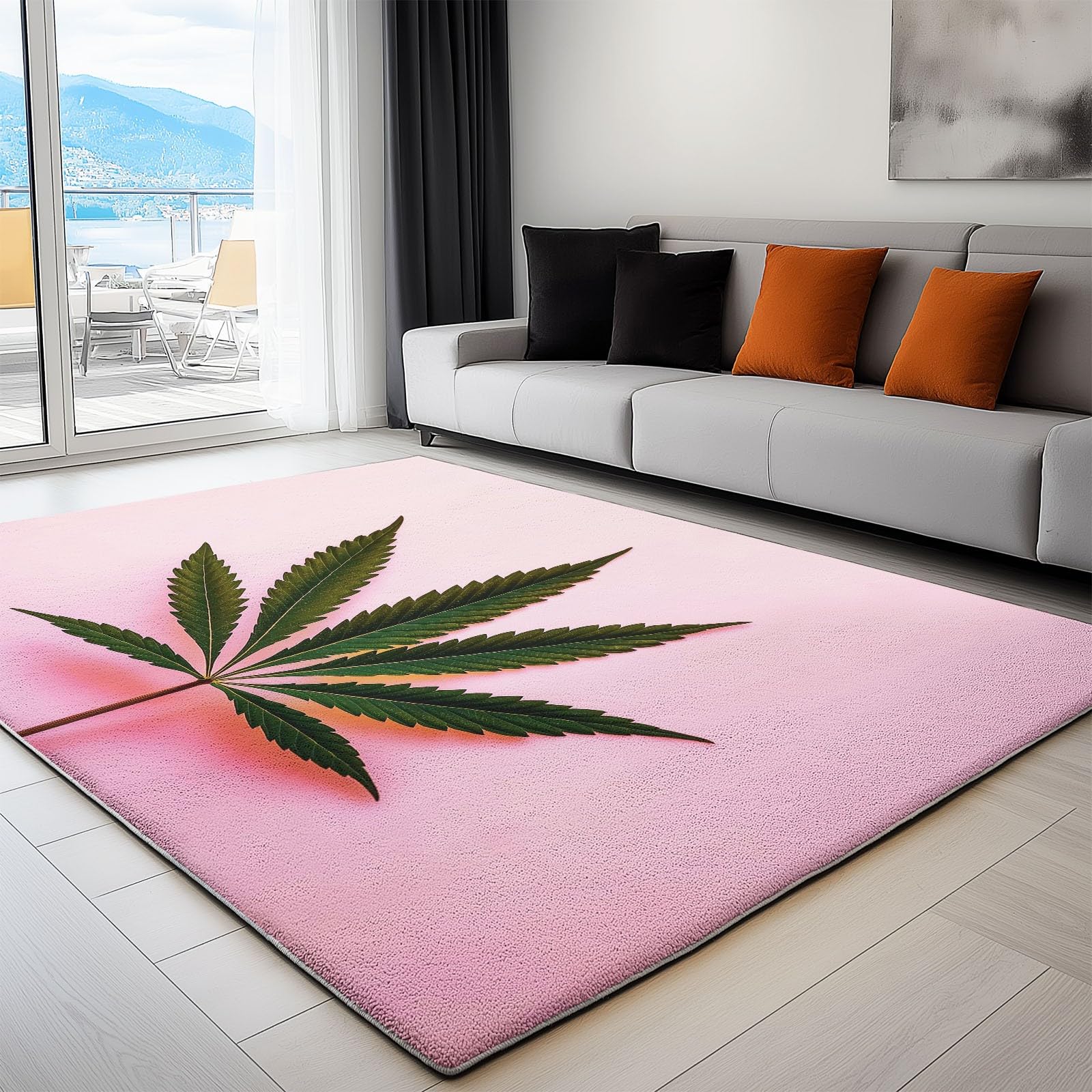 Moquette de chambre antidérapante en caoutchouc 140x200 cm rose