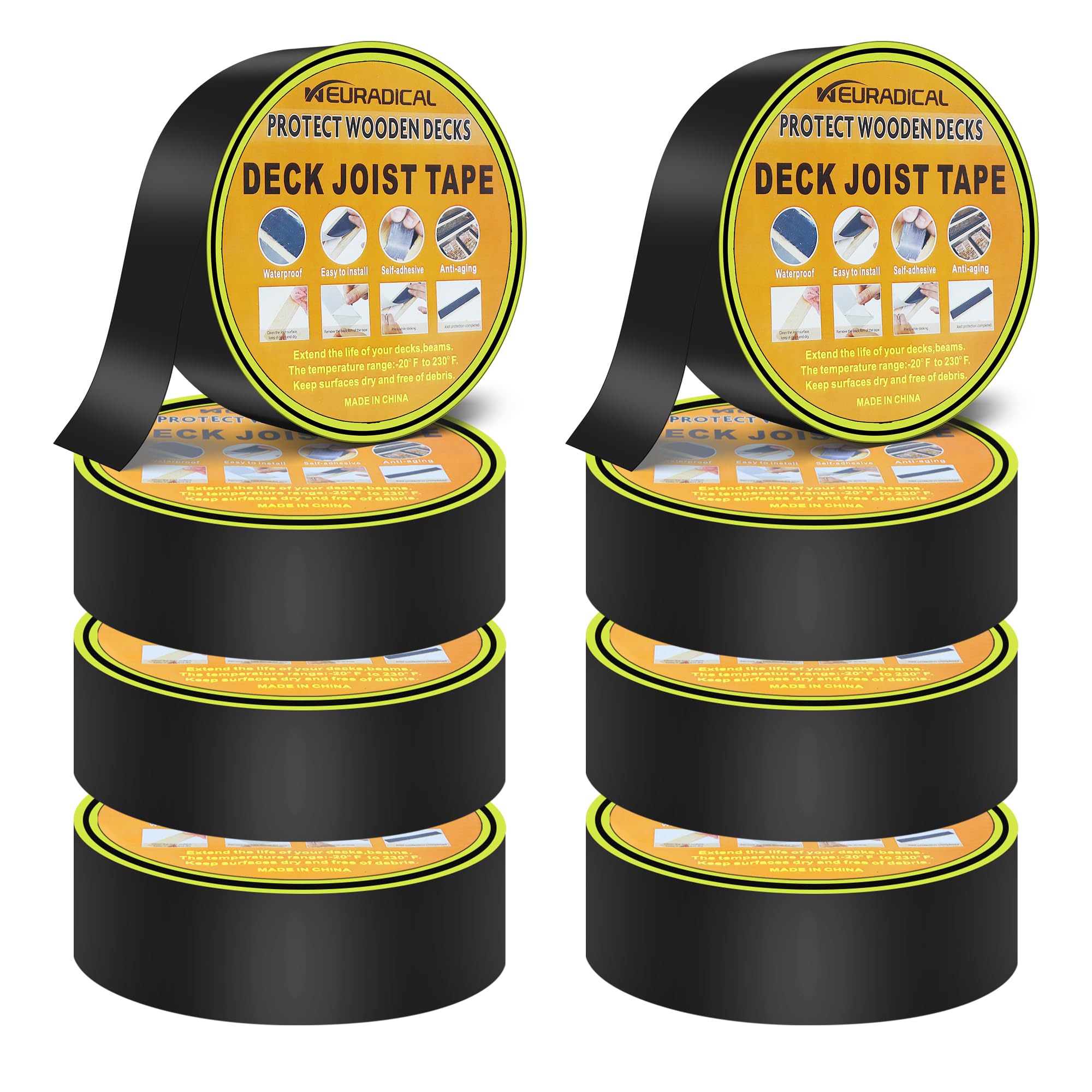 PATIKIL 3 Pcs 1-9/16"x15' Butyl Joist Tape For Decking Self-Adhesive