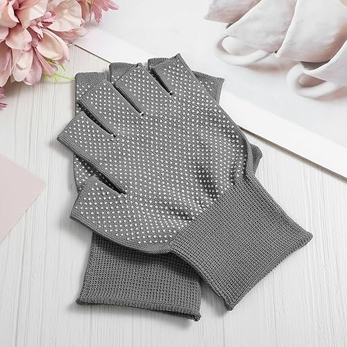 Miniatura 7 de Paquete de 6 guantes de entrenamiento de medio dedo, ligeros, transpirables, sin dedos, guantes de trabajo de compresión para ciclismo, deportes,