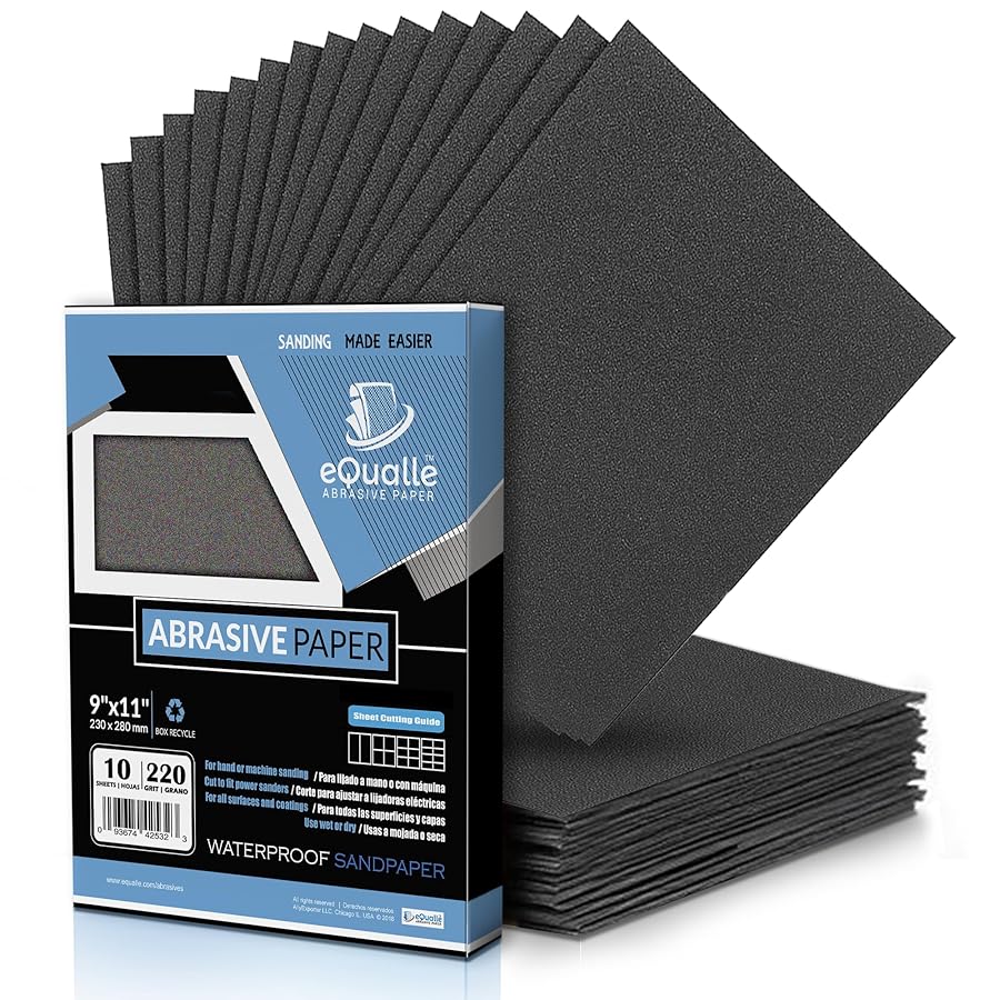80 Grit Sandpaper Sheets, 9 x 11 in Silicon Carbide Abrasive Paper, Pack of 10 for Coarse Paint Prep, Wood Shaping, Metal Scuffing, Drywall Repair, Furniture, Cabinets, Automotive Wet Dry - image 7