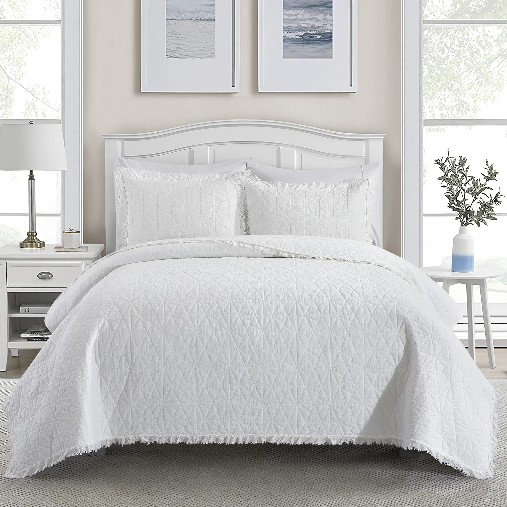 Washed Coverlet Set with Ruffle 