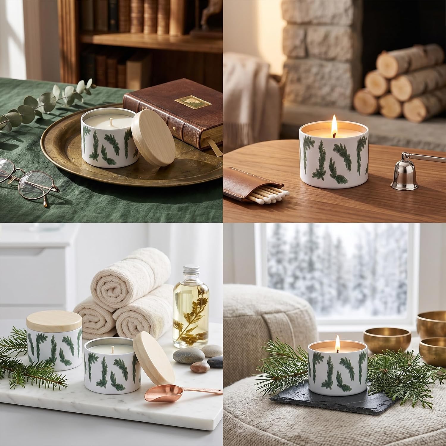 Honeydak 36 Pack 4 oz Empty Christmas Candle Tins with Lids