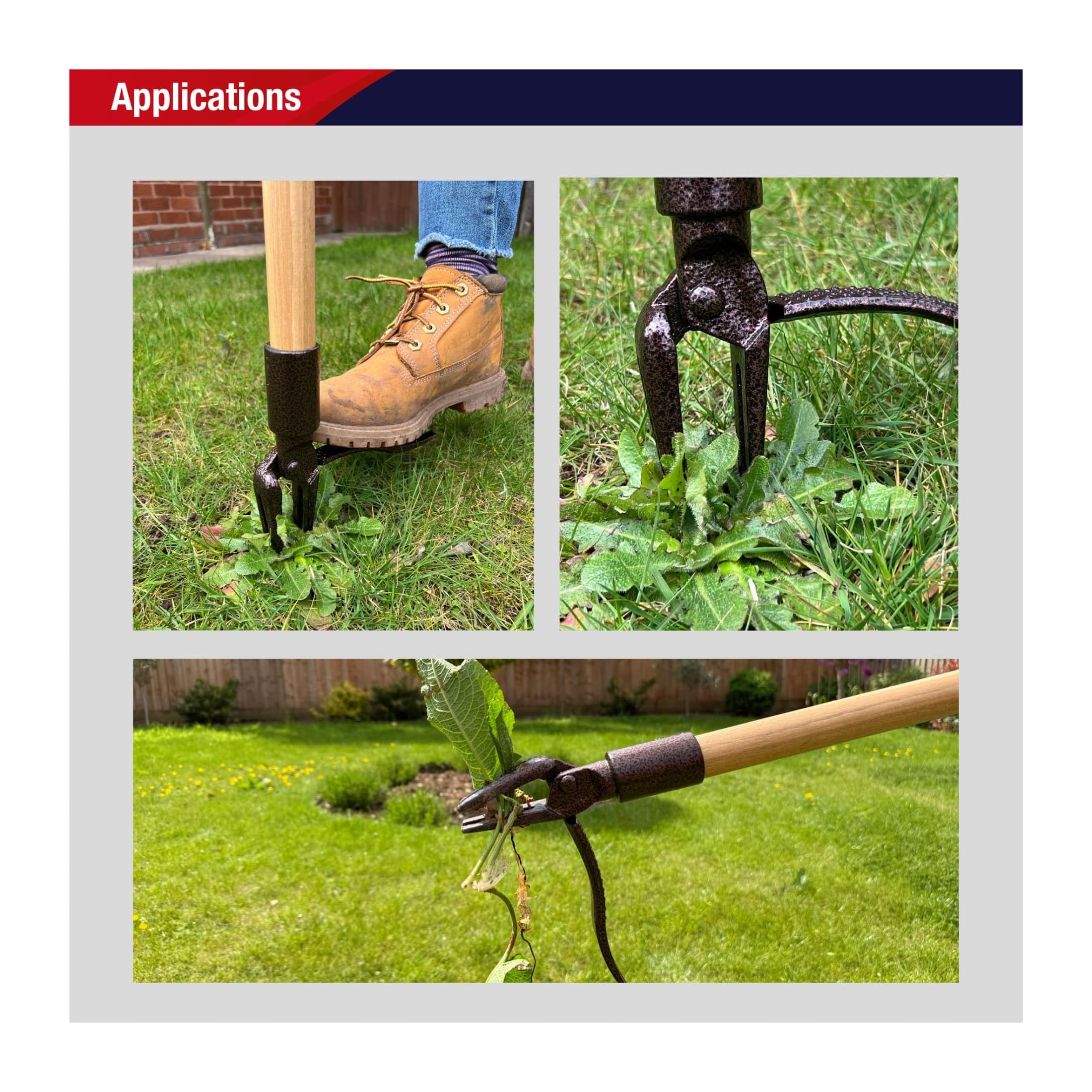 Spear & Jackson 4124NB Désherbeur Traditionnel – Manche Long Ergonomique (107 cm) – Outil de Désherbage Debout – Éliminez Les Mauvaises Herbes Facilement et Confortablement