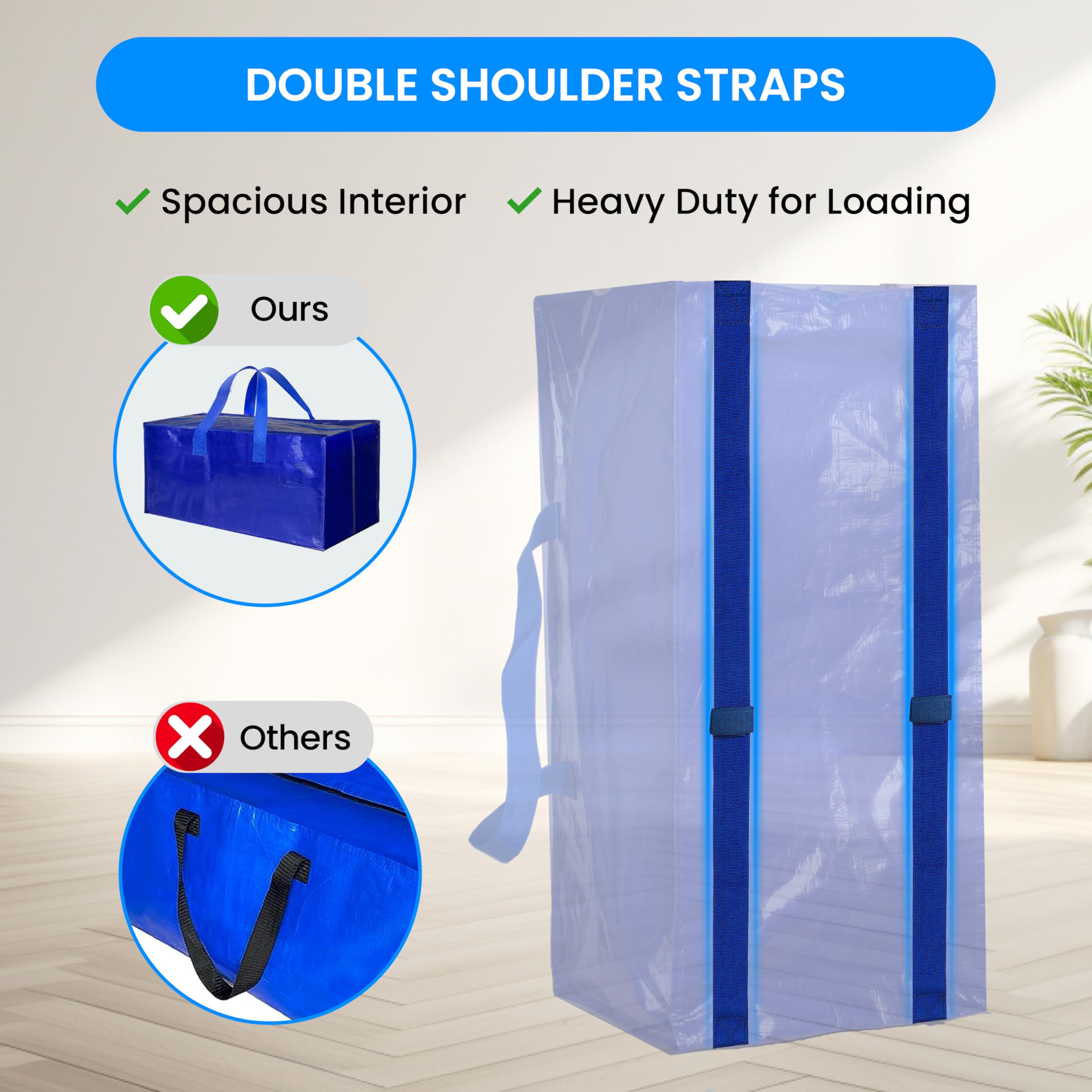 Sac De Demenagement Xxl Solide Lot De 4 Grands Sacs De Rangement, 93 L, Avec Fermeture éclair Et Poignée, Imperméables, Pour Déménagement Et Rangement Des Vêtements, Gris Sac Déménagement