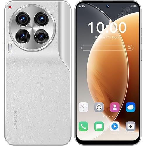 30Pro Unlocked Phones,6.9 HD Screen Cell Phones,6800mAh Long Battery Life Smartphone,Dual SIM/Fingerprint Unlock/Face ID.5G Phone.(White, 64, GB)