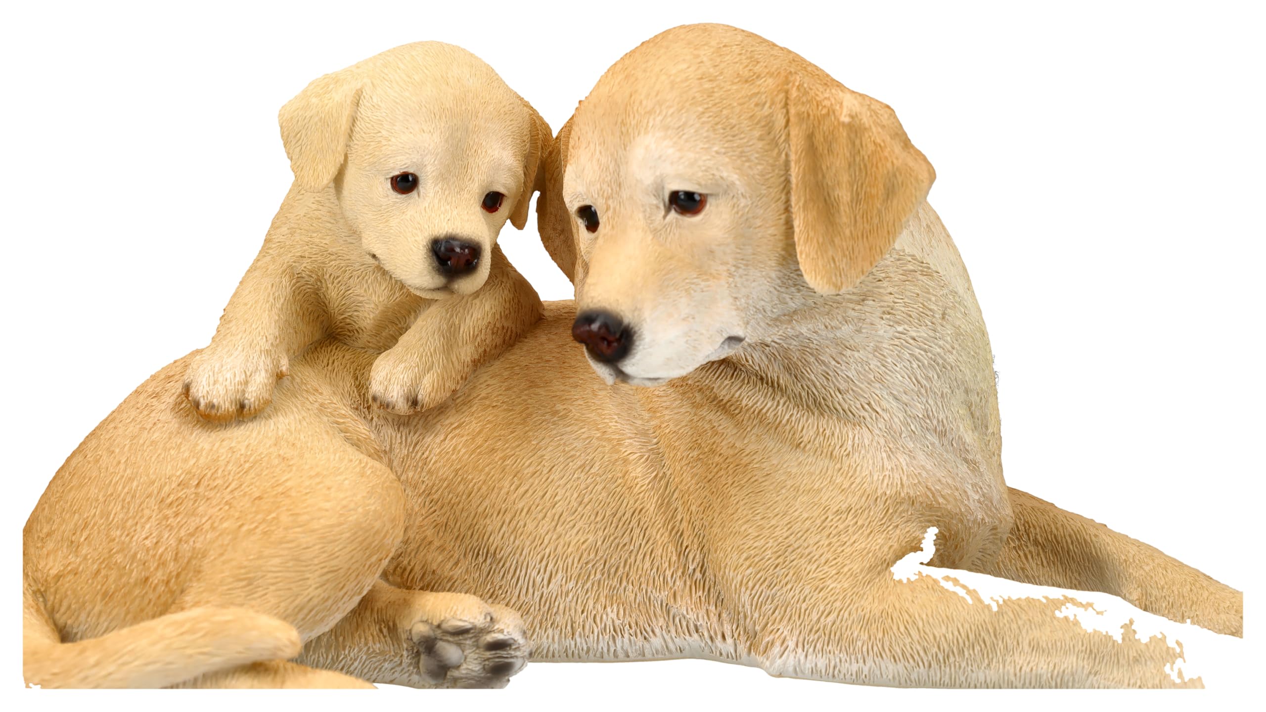 Figuren Shop GmbH Gartenfigur Labrador Retriever mit Welpe 27,5 cm - Hund, HotAnt, Wetterfest & Detailreich