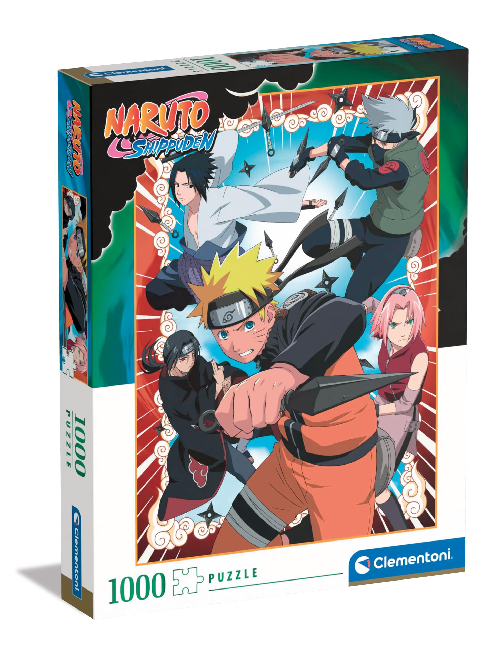 Clementoni Shippuden Shippuden-1000, Vertical, Fun for Adults, Manga, Anime, Made In Italy, Colour 1000 Pieces Naruto, 39833